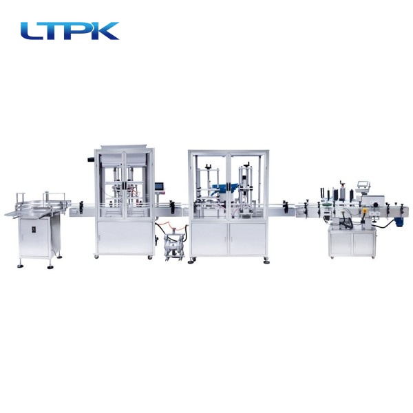 Botle machine+Automatic paste filling machine+drop cover screw-one machine+automaticlabeling machine
